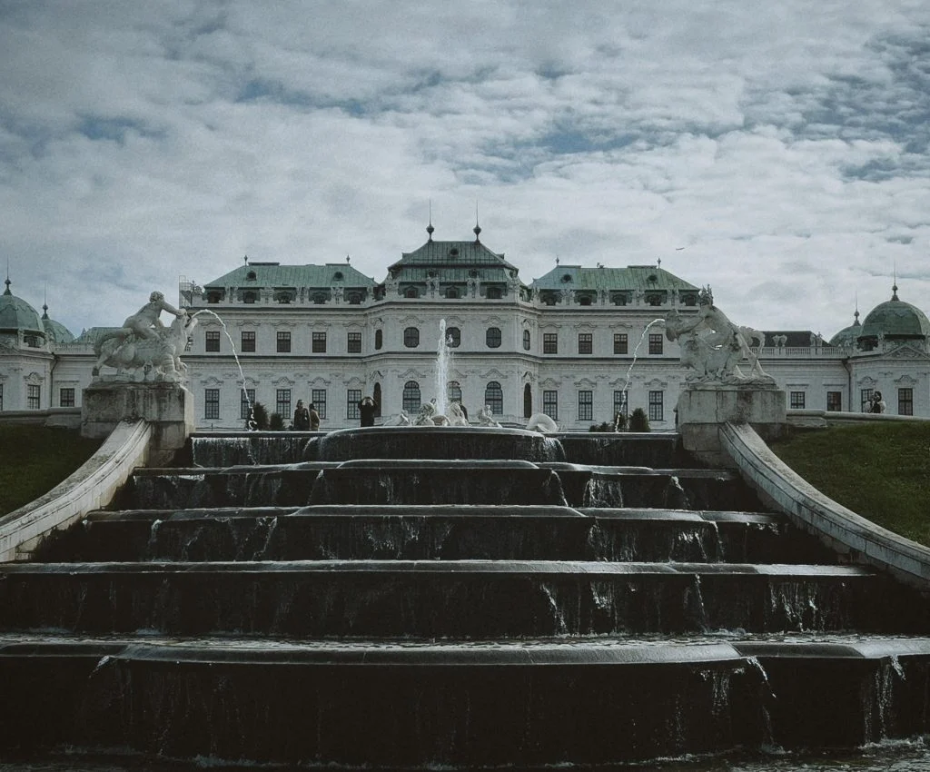 Wide view of historic Vienna city for travel guide