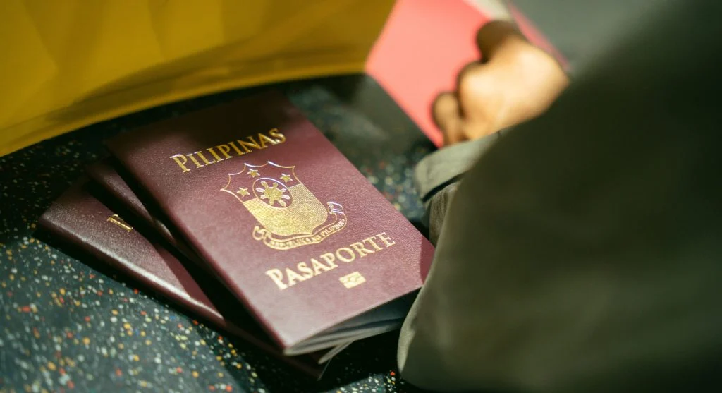 traveler checks passport and luggage